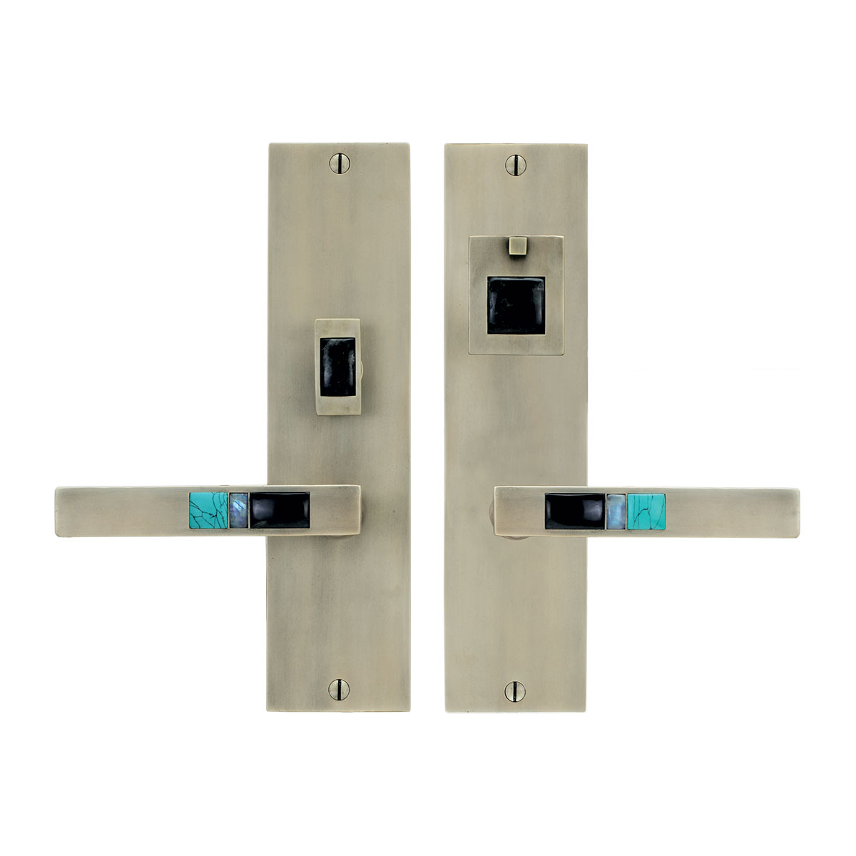 Solid Bronze Scottsdale Royale Lever Mortise Entry Set in Pewter White