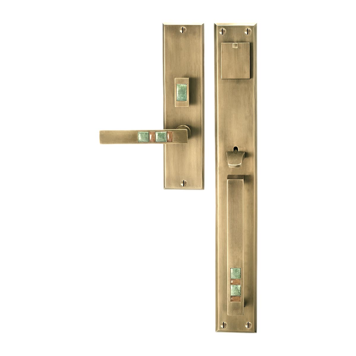 Solid Bronze Scottsdale Royale Thumblatch-Lever Mortise Entry Set