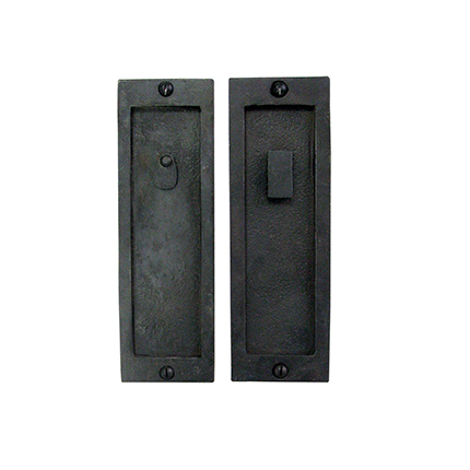 Hand Forged Iron 8 inch Pocket Door Privacy Set 